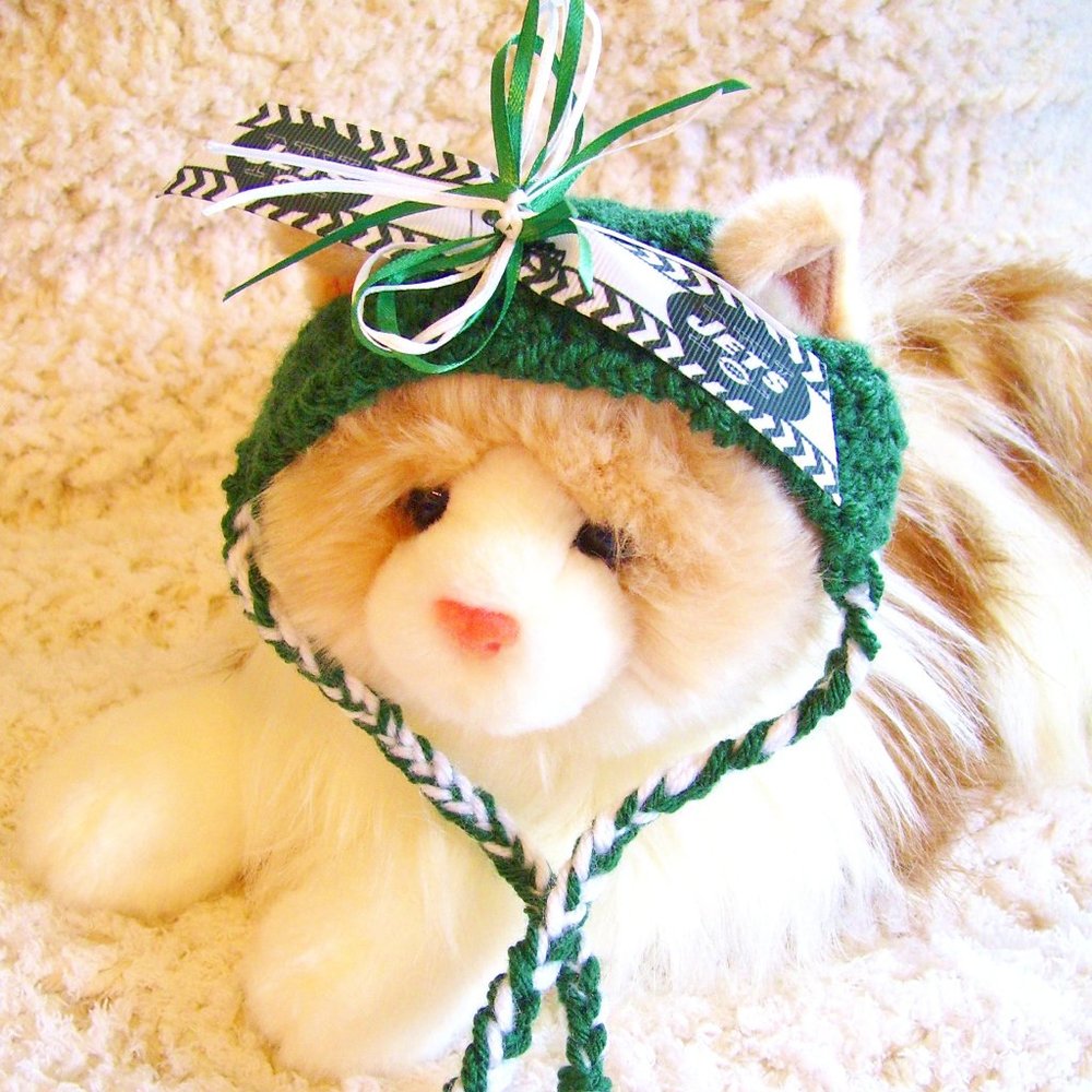 New York JETS Handmade Football Cat Hat *NEW*